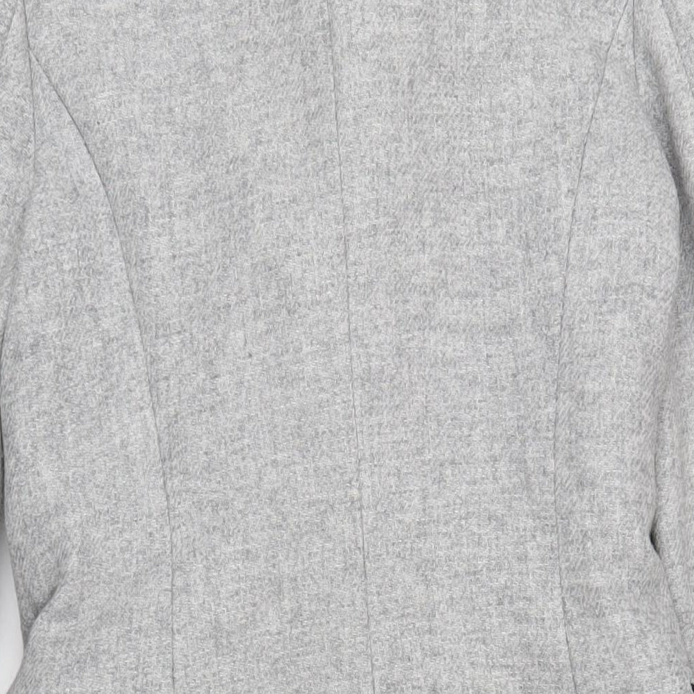 Zara Womens Grey Overcoat Coat Size S Button
