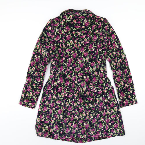 Jaspal Womens Multicoloured Floral Overcoat Coat Size S Button