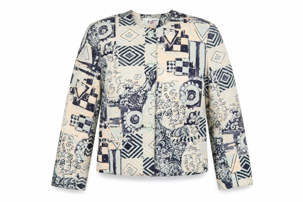 Endora Womens Multicoloured Geometric Jacket Size 12 Button