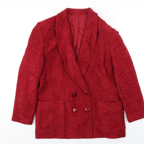 St Michael Womens Red Pea Coat Coat Size 14 Button