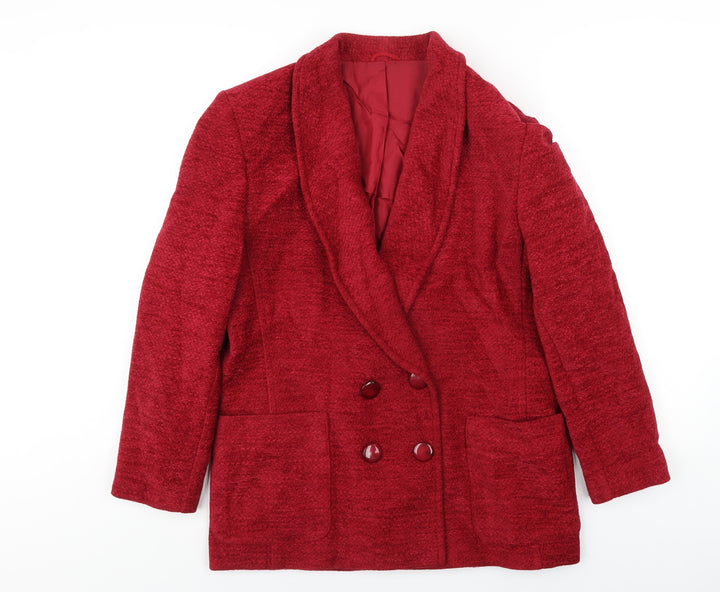 St Michael Womens Red Pea Coat Coat Size 14 Button