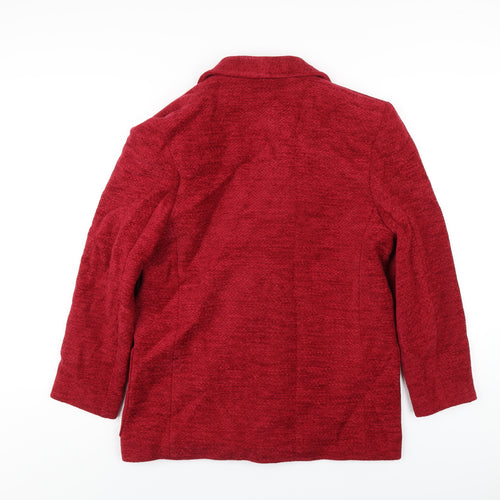 St Michael Womens Red Pea Coat Coat Size 14 Button