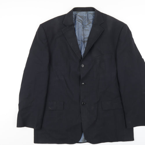 Marks and Spencer Mens Blue Wool Jacket Blazer Size 42 Regular