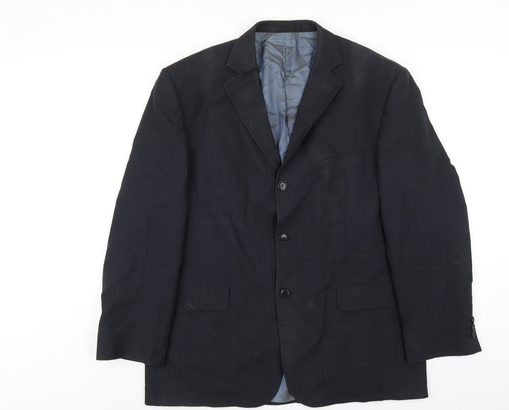Marks and Spencer Mens Blue Wool Jacket Blazer Size 42 Regular