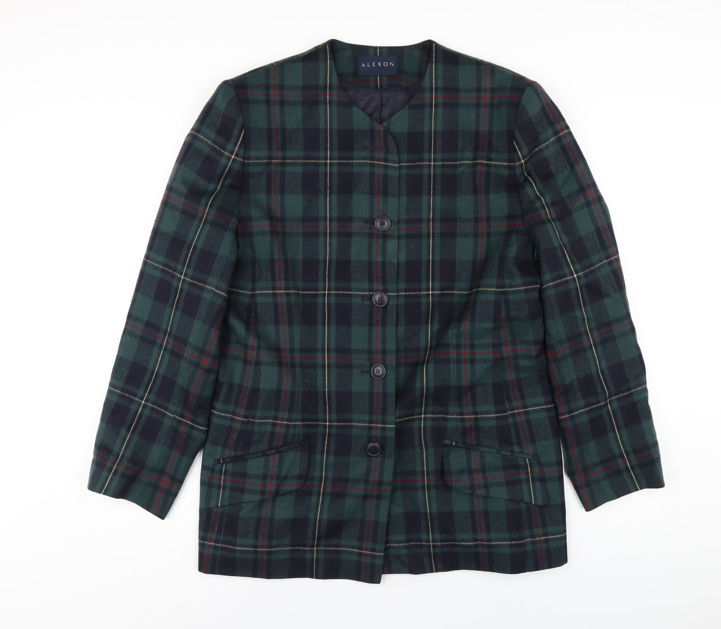 Alexon Womens Multicoloured Plaid Jacket Size 16 Button