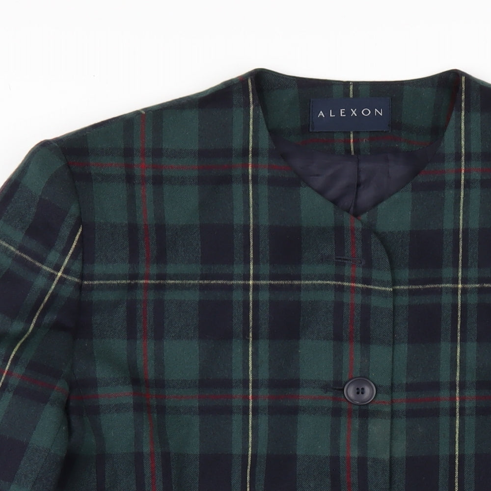 Alexon Womens Multicoloured Plaid Jacket Size 16 Button