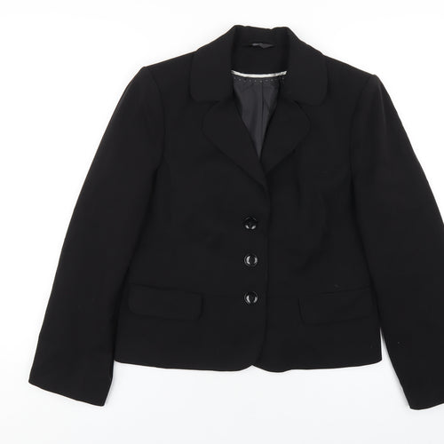 BHS Womens Black Jacket Blazer Size 16 Button