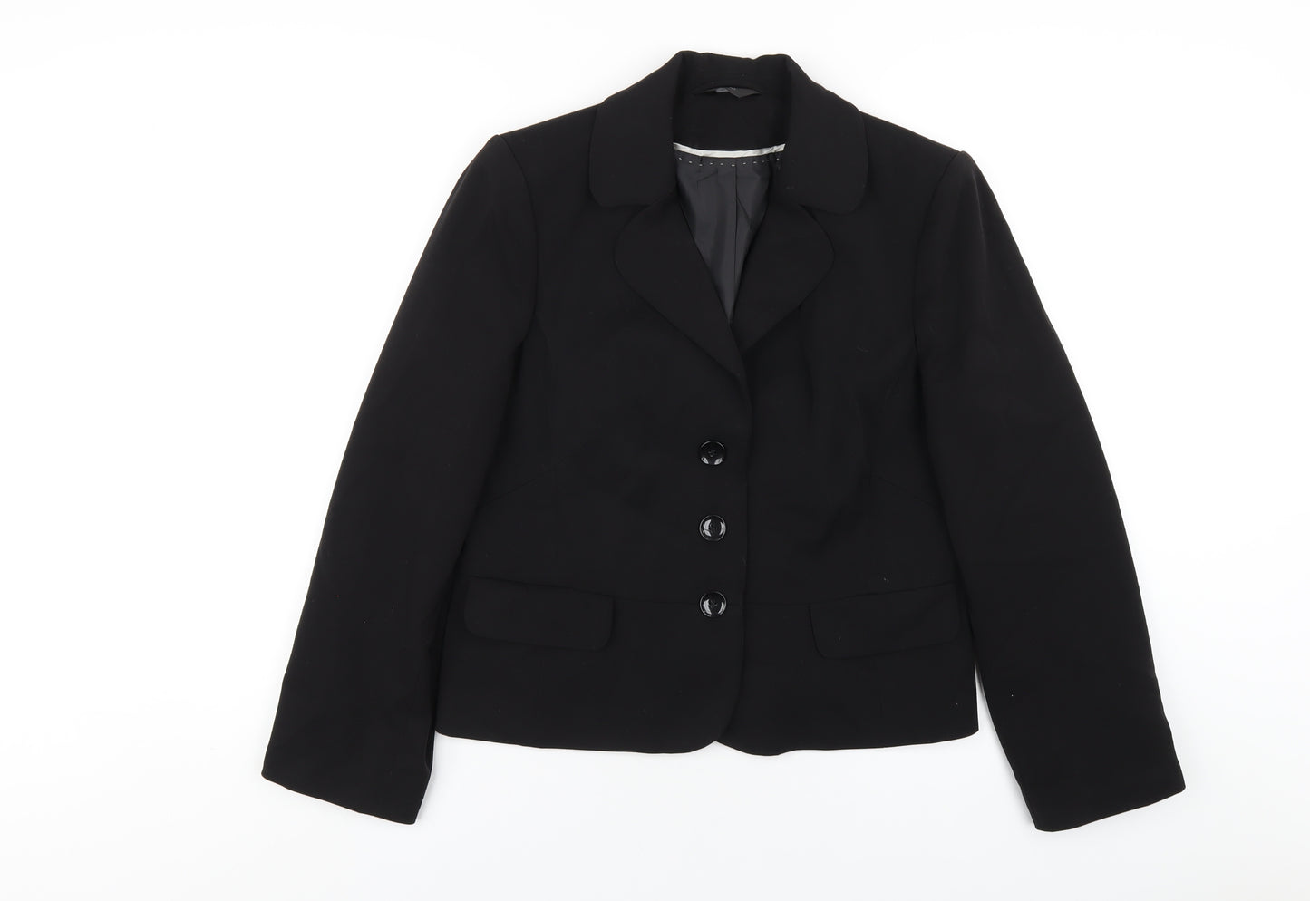 BHS Womens Black Jacket Blazer Size 16 Button