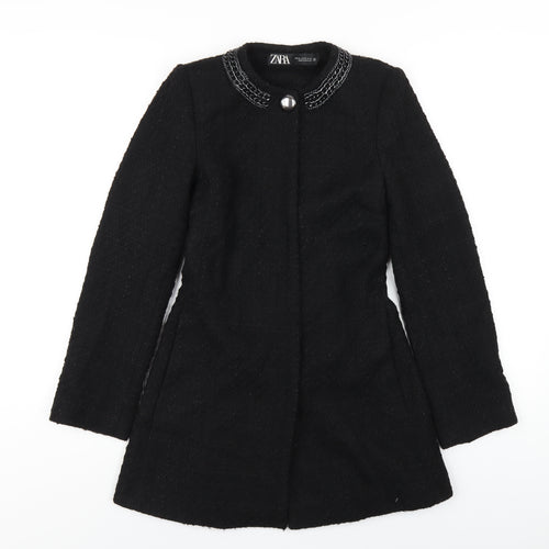 Zara Womens Black Jacket Coat Size XS Snap