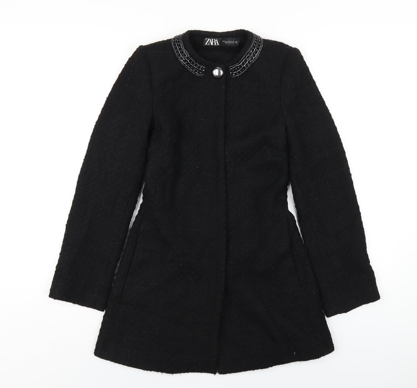 Zara Womens Black Jacket Coat Size XS Snap