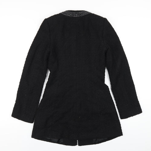 Zara Womens Black Jacket Coat Size XS Snap