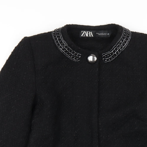 Zara Womens Black Jacket Coat Size XS Snap
