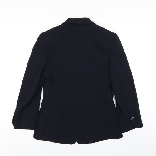 SHE Womens Blue Jacket Blazer Size 10 Button