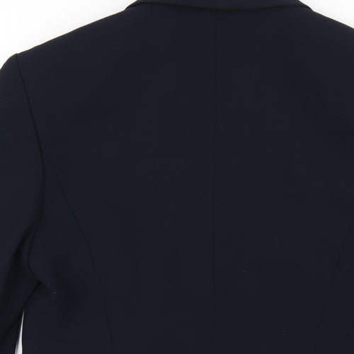 SHE Womens Blue Jacket Blazer Size 10 Button