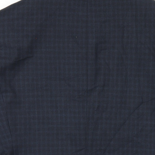 NEXT Mens Blue Plaid Polyester Jacket Blazer Size 38 Regular