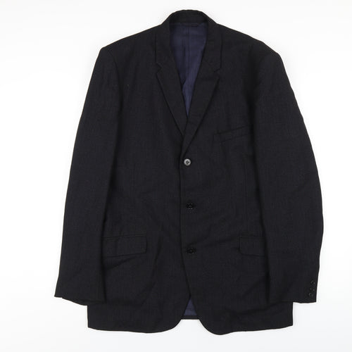Burton Mens Blue Wool Jacket Blazer Size 40 Regular