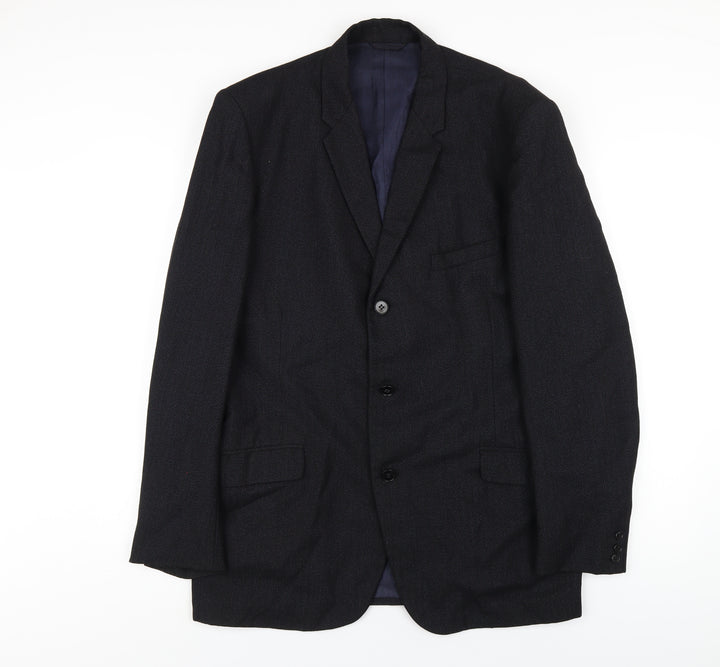 Burton Mens Blue Wool Jacket Blazer Size 40 Regular