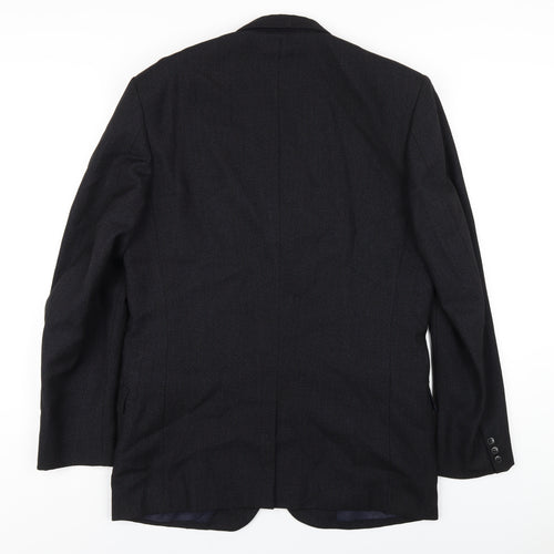 Burton Mens Blue Wool Jacket Blazer Size 40 Regular