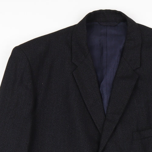 Burton Mens Blue Wool Jacket Blazer Size 40 Regular