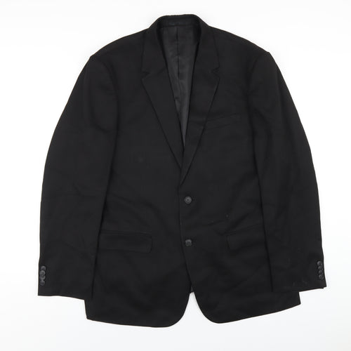 Peter England Mens Black Polyester Jacket Blazer Size 40 Regular