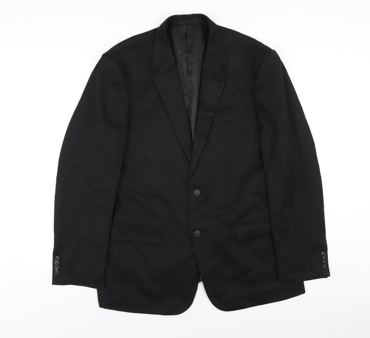 Peter England Mens Black Polyester Jacket Blazer Size 40 Regular
