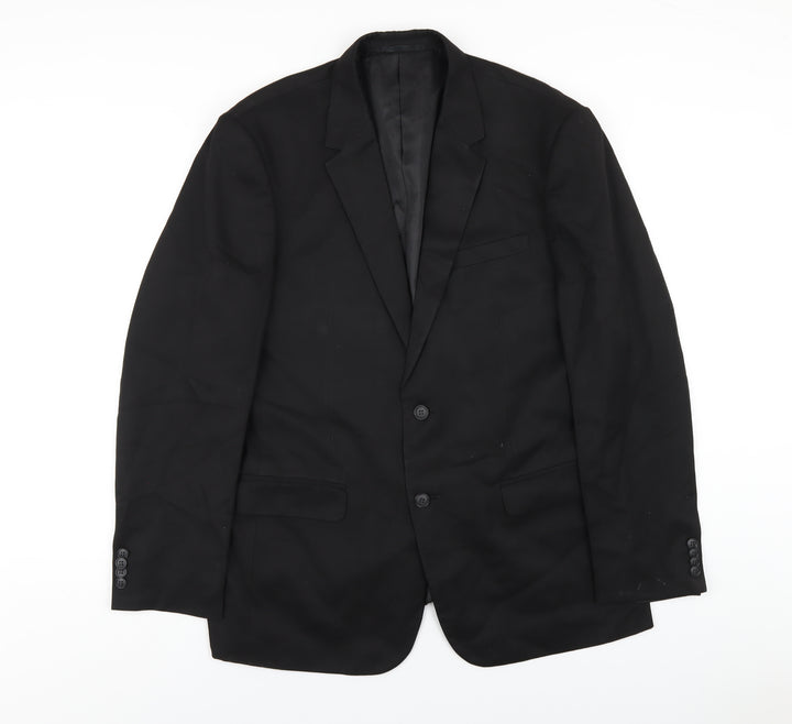 Peter England Mens Black Polyester Jacket Blazer Size 40 Regular
