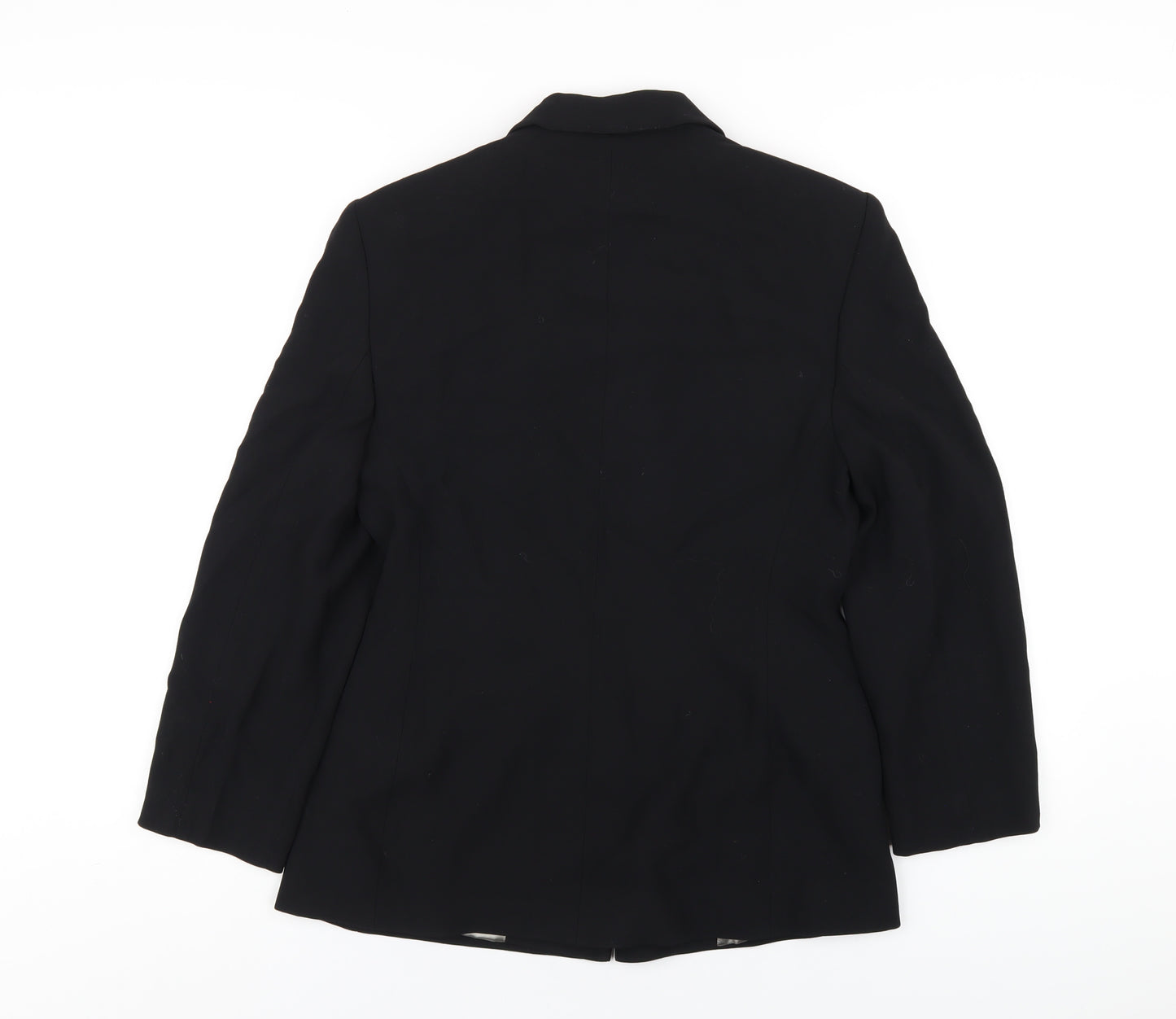 Laura Ashley Womens Black Viscose Jacket Blazer Size 10