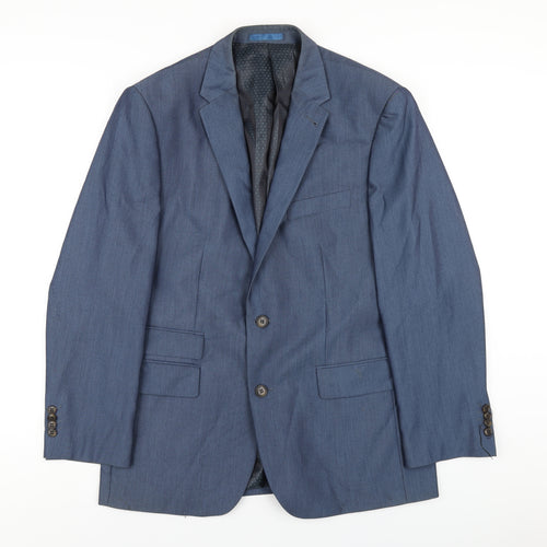 Aspen & Court Mens Blue Polyester Jacket Blazer Size 42 Regular