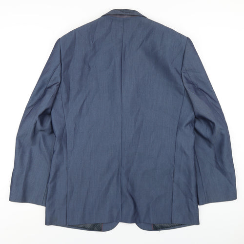 Aspen & Court Mens Blue Polyester Jacket Blazer Size 42 Regular