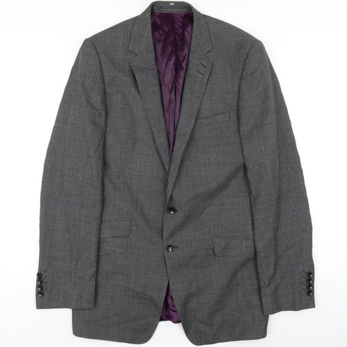 Autograph Mens Grey Wool Jacket Blazer Size 40 Regular