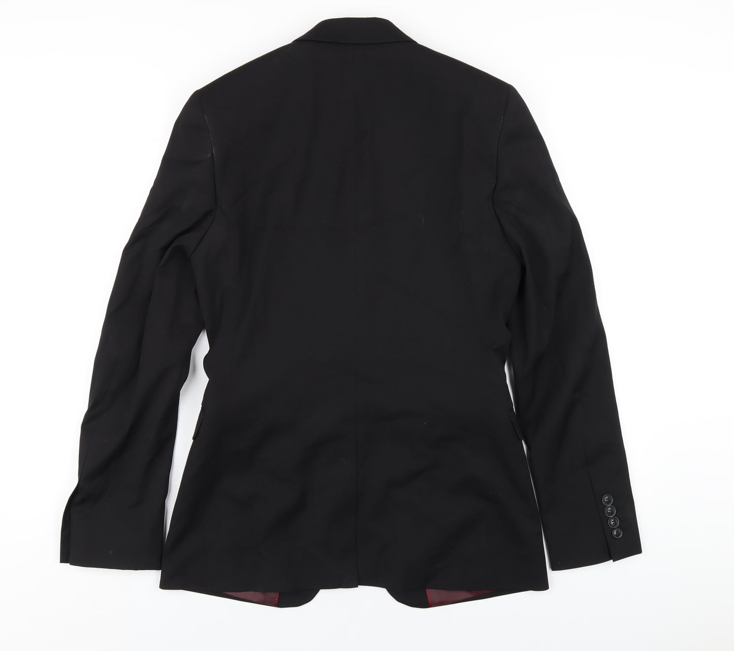 Topman Mens Black Polyester Jacket Blazer Size 36 Regular