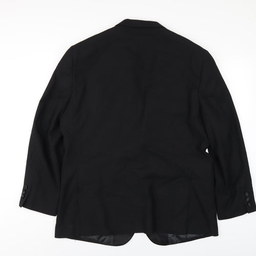 Sawyers & Hendricks Mens Black Polyester Jacket Blazer Size 46 Regular