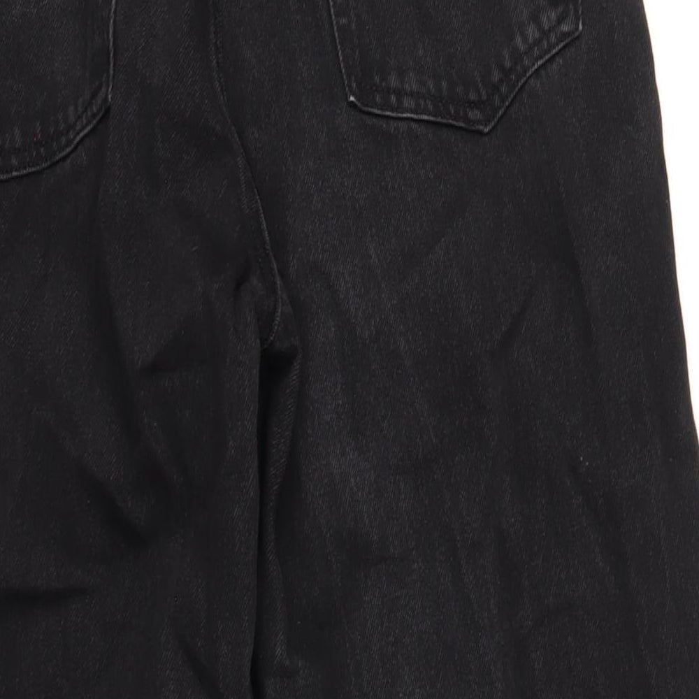 Weekday Womens Black Cotton Straight Jeans Size 30 in L32 in Regular Zip