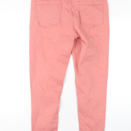 Oasis Womens Pink Cotton Skinny Jeans Size 16 L26 in Regular Zip