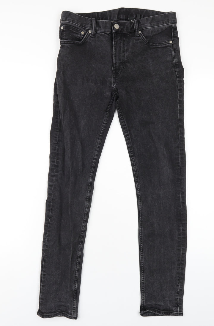 Weekday Womens Black Cotton Skinny Jeans Size 28 L30 in Regular Zip