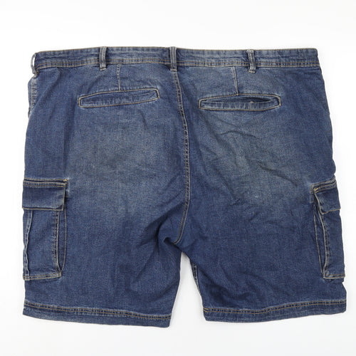 Jacamo Mens Blue Cotton Bermuda Shorts Size 50 in L11 in Regular Zip