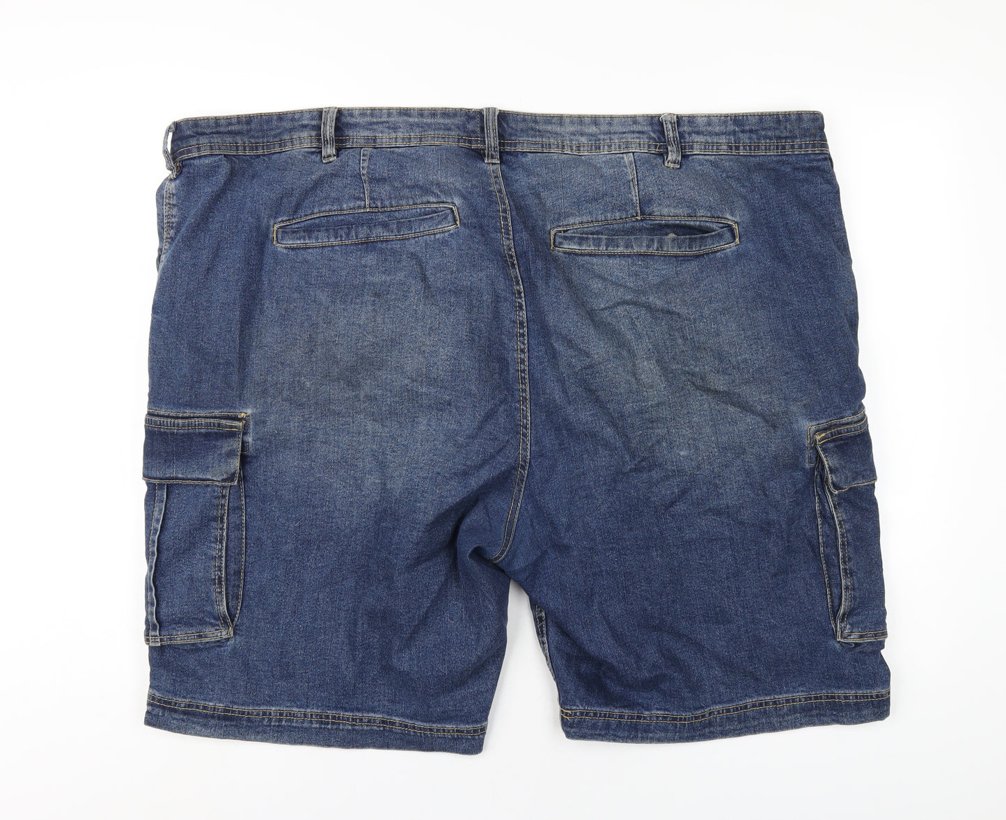 Jacamo Mens Blue Cotton Bermuda Shorts Size 50 in L11 in Regular Zip
