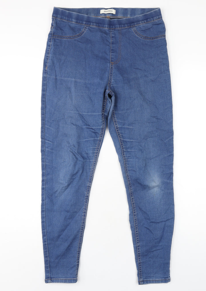 Marks and Spencer Womens Blue Cotton Jegging Jeans Size 12 L28 in Regular