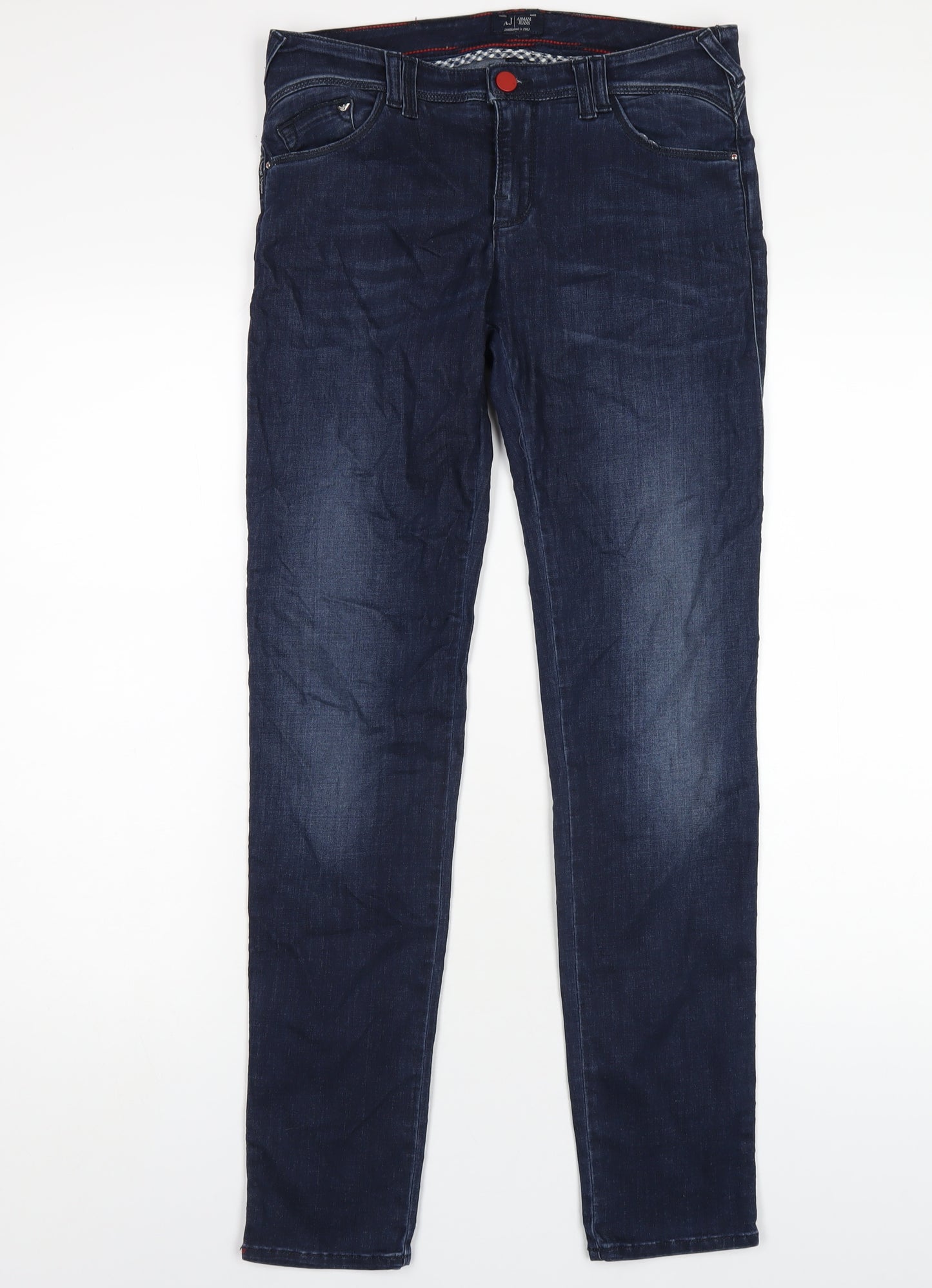 Armani Jeans Womens Blue Cotton Skinny Jeans Size 28 in L30 in Regular Zip