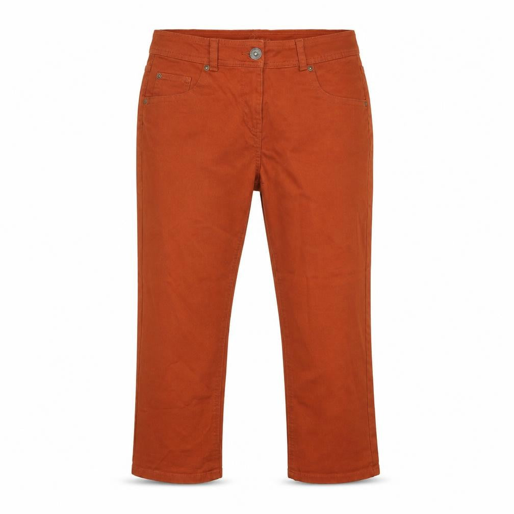 George Womens Orange Cotton Capri Jeans Size 12 L23 in Regular Zip