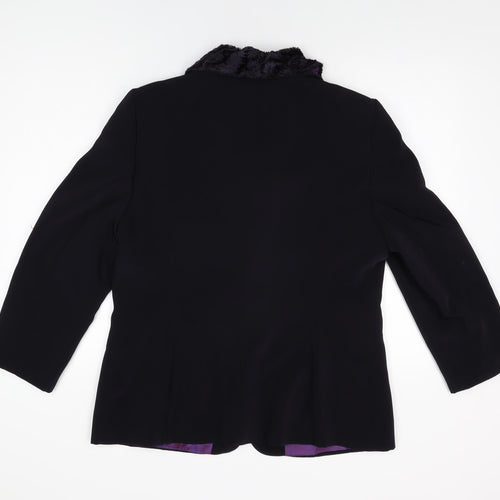 Libra Womens Black Jacket Blazer Size 16 Button