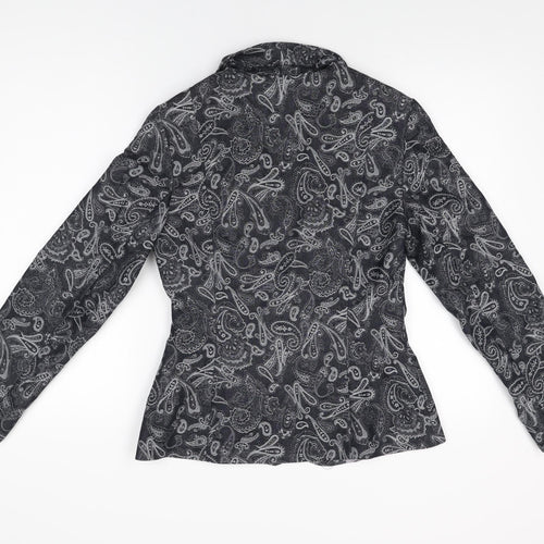 Oasis Womens Black Paisley Jacket Blazer Size 12 Button
