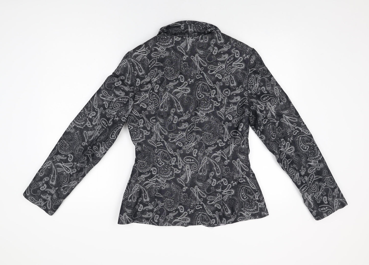 Oasis Womens Black Paisley Jacket Blazer Size 12 Button