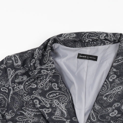 Oasis Womens Black Paisley Jacket Blazer Size 12 Button