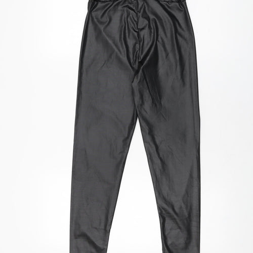 Boohoo Womens Black Polyester Pedal Pusher Leggings Size 4 L26 in