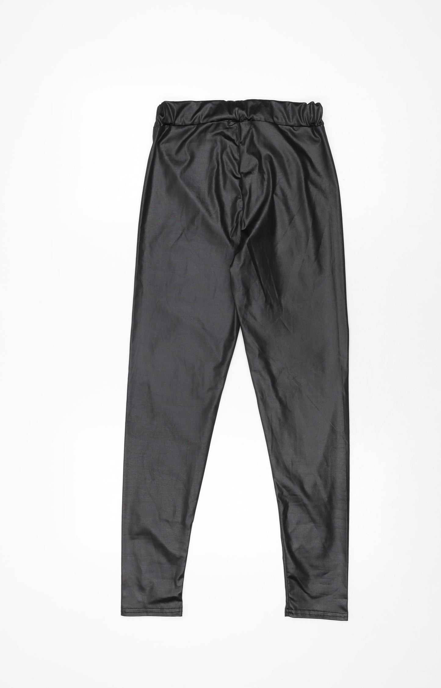Boohoo Womens Black Polyester Pedal Pusher Leggings Size 4 L26 in