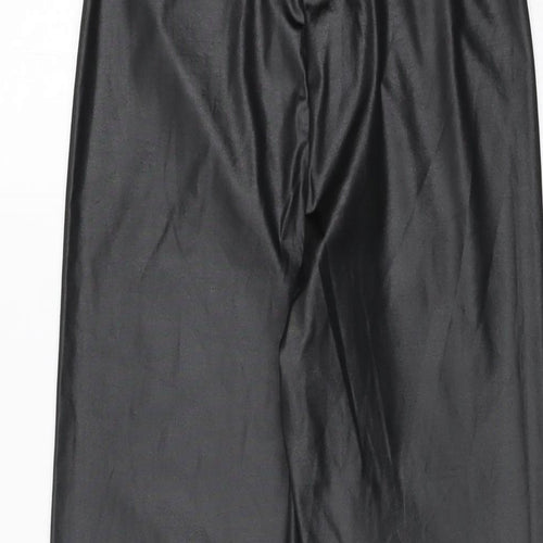 Boohoo Womens Black Polyester Pedal Pusher Leggings Size 4 L26 in