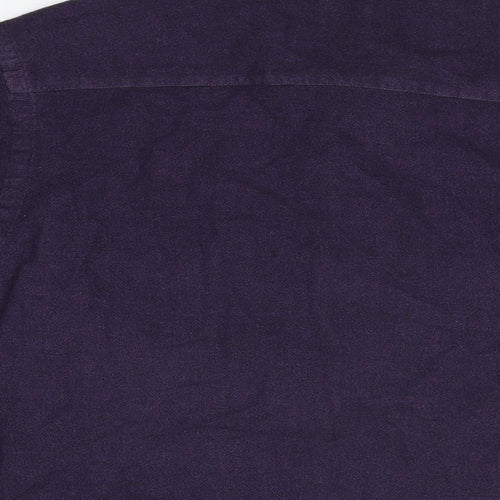 ASOS Mens Purple Cotton Button-Up Size S Collared Button