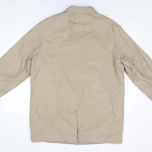 Wolsey Mens Beige Overcoat Coat Size M Button