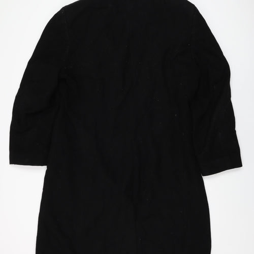 Jeff Banks Mens Black Overcoat Coat Size 42 Button